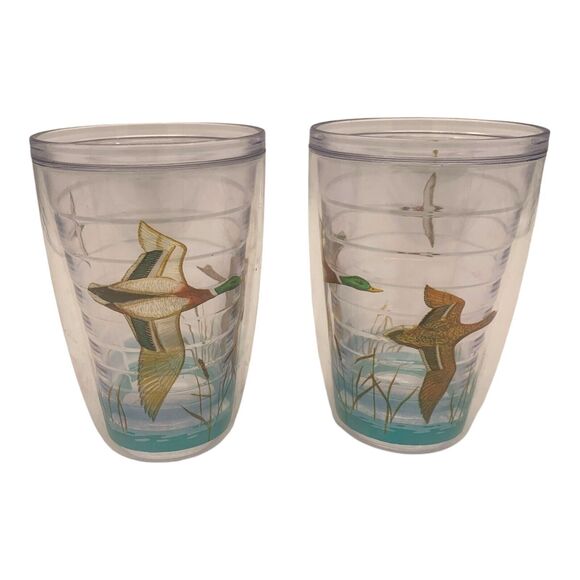 retro connoisserve insulated pair of cups - mallard duck hunting No. 419-16 - Picture 1 of 5